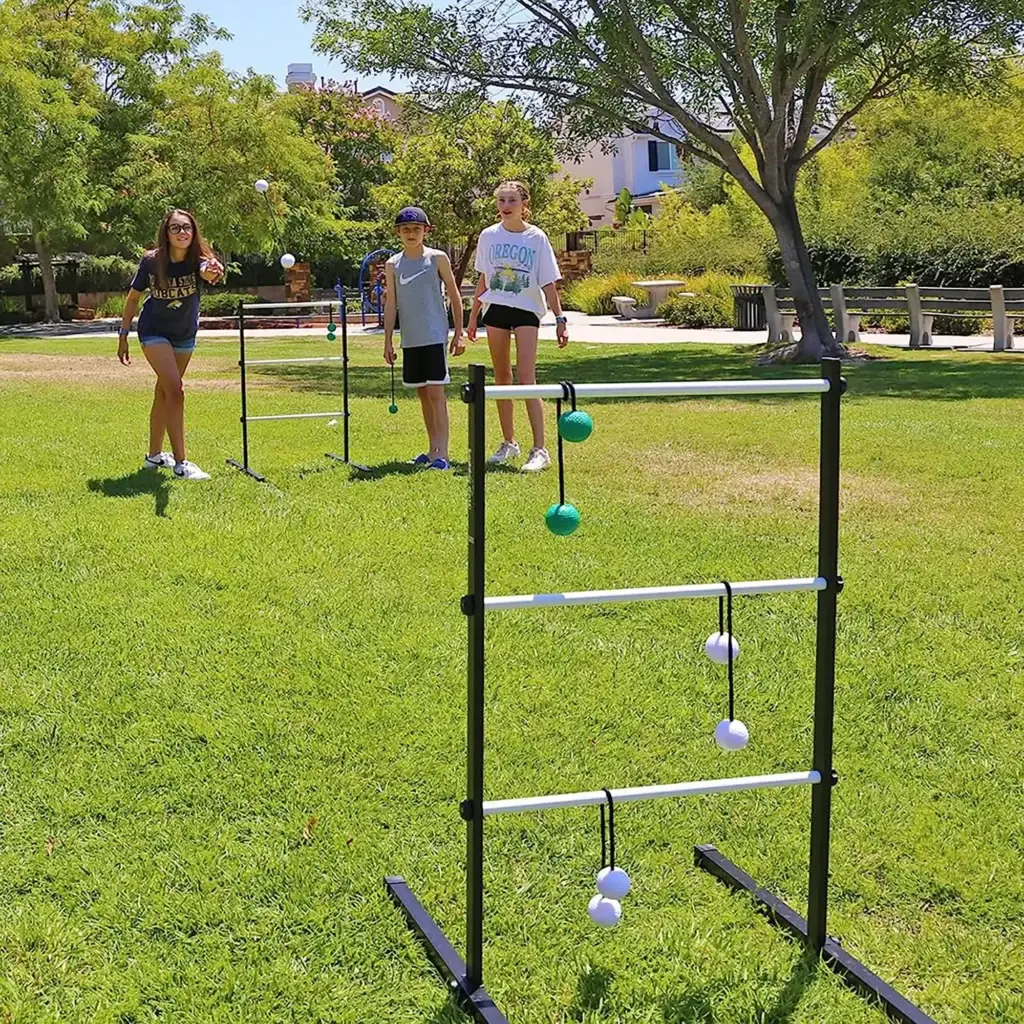 Ladder toss. Crazy outdoor game.